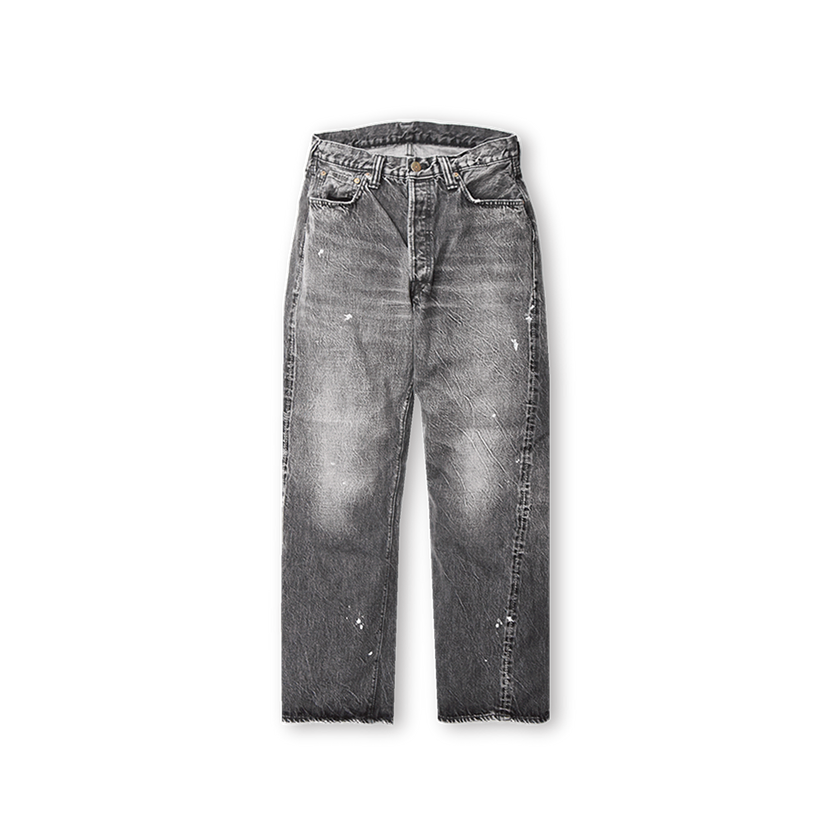 0105BKHW-SP Wide Black Denim Dartford Splatter　ブラック　デニム