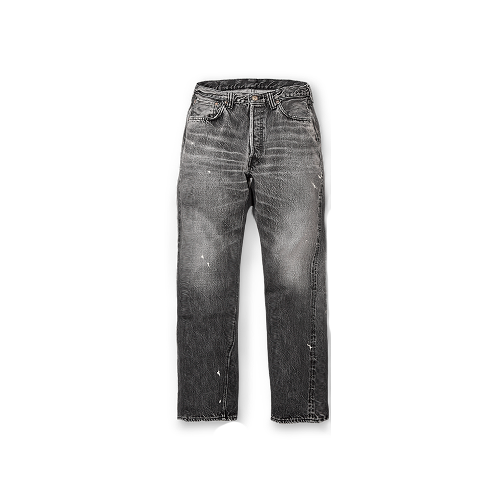 1108BKHW-SP Slim Straight Black Denim Dartford Splat-FULLCOUNT-デニム