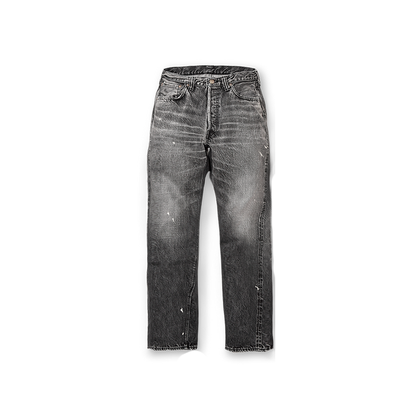 1108BKHW-SP Slim Straight Black Denim Dartford Splat-FULLCOUNT-デニム