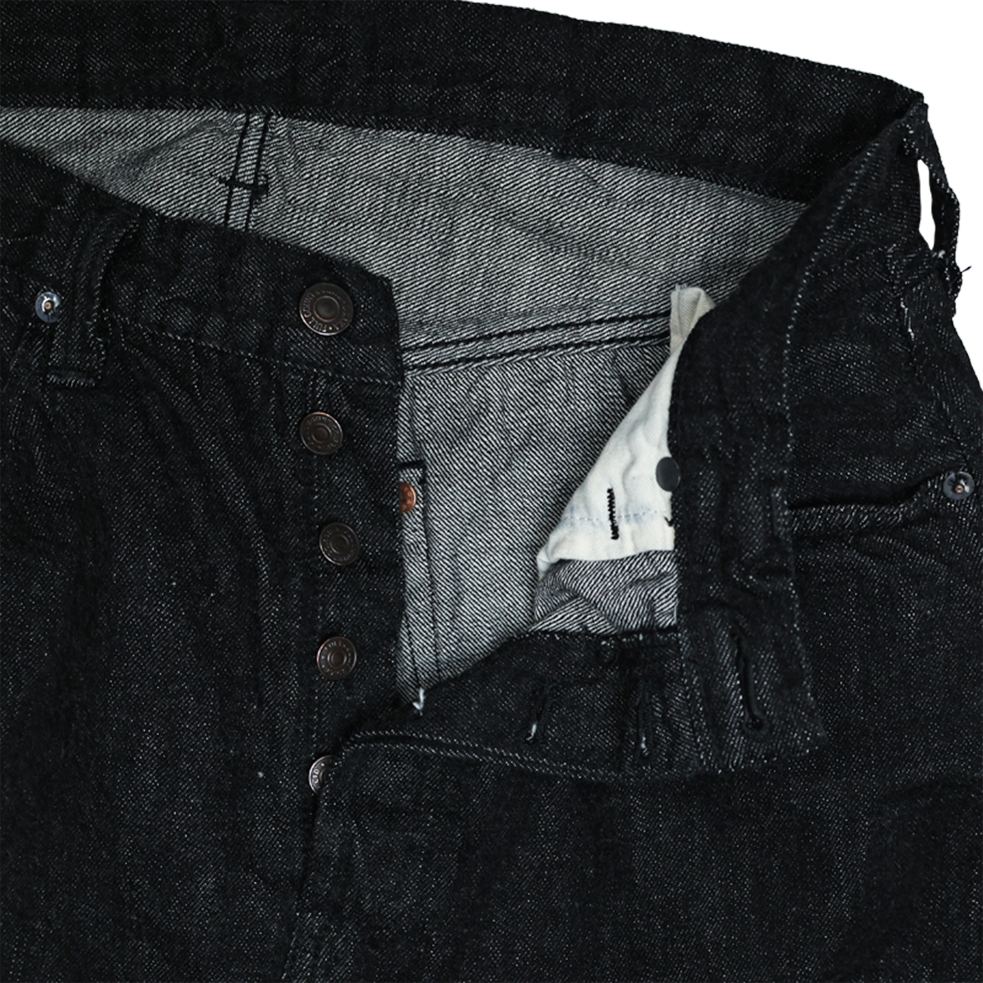 1101BKSS Straight Black Selvedge Denim(Super Smooth)