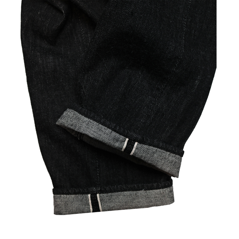 0105BKSS Wide Black Selvedge Denim(Super Smooth)