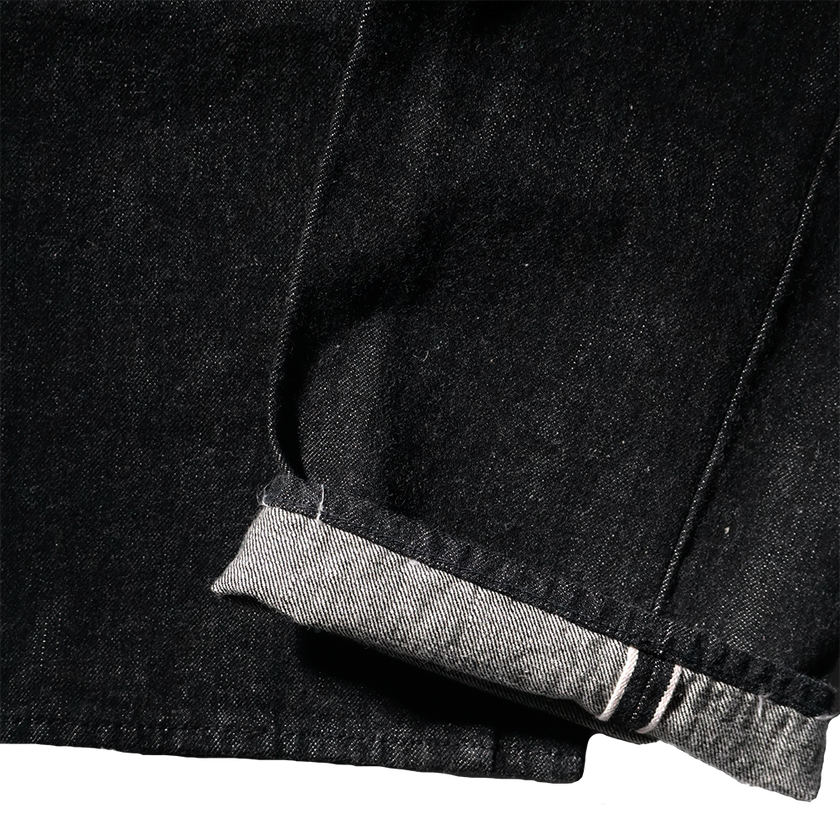 1108BK Slim Straight Black Selvedge Denim