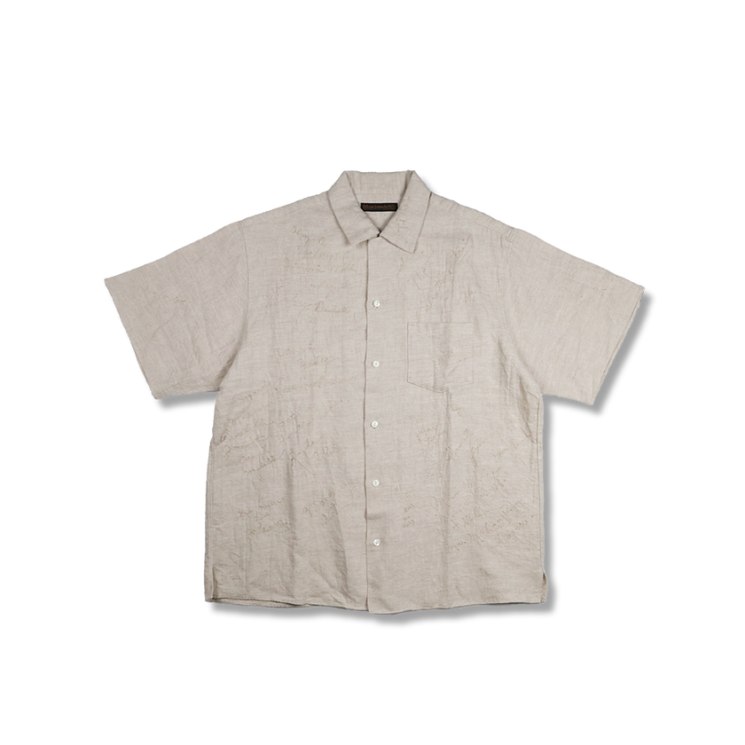 【2026SS】4100-1 Embroidery Signature Open Collar S/S Shirt