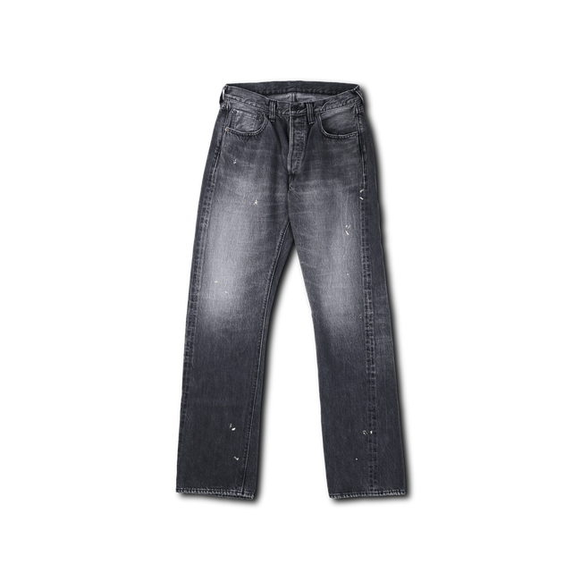 1101BKHW-SP Straight Black Denim Dartford Splatter