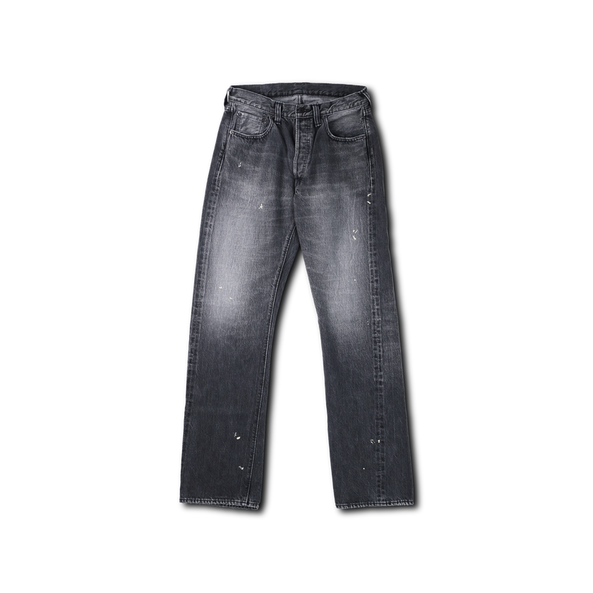 1101BKHW-SP Straight Black Denim Dartford Splatter