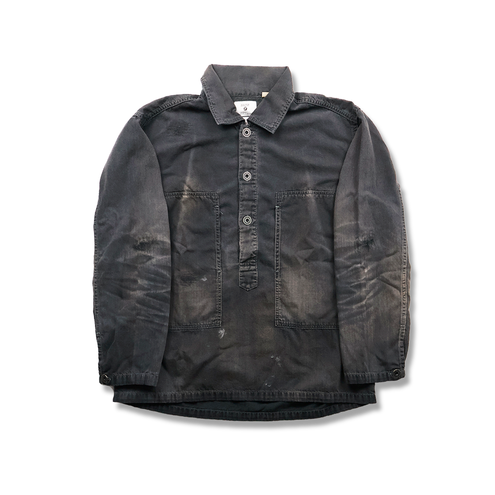 4097VE-1 US Army Black Black Denim Pullover Shirt VE (Vintage Effect)