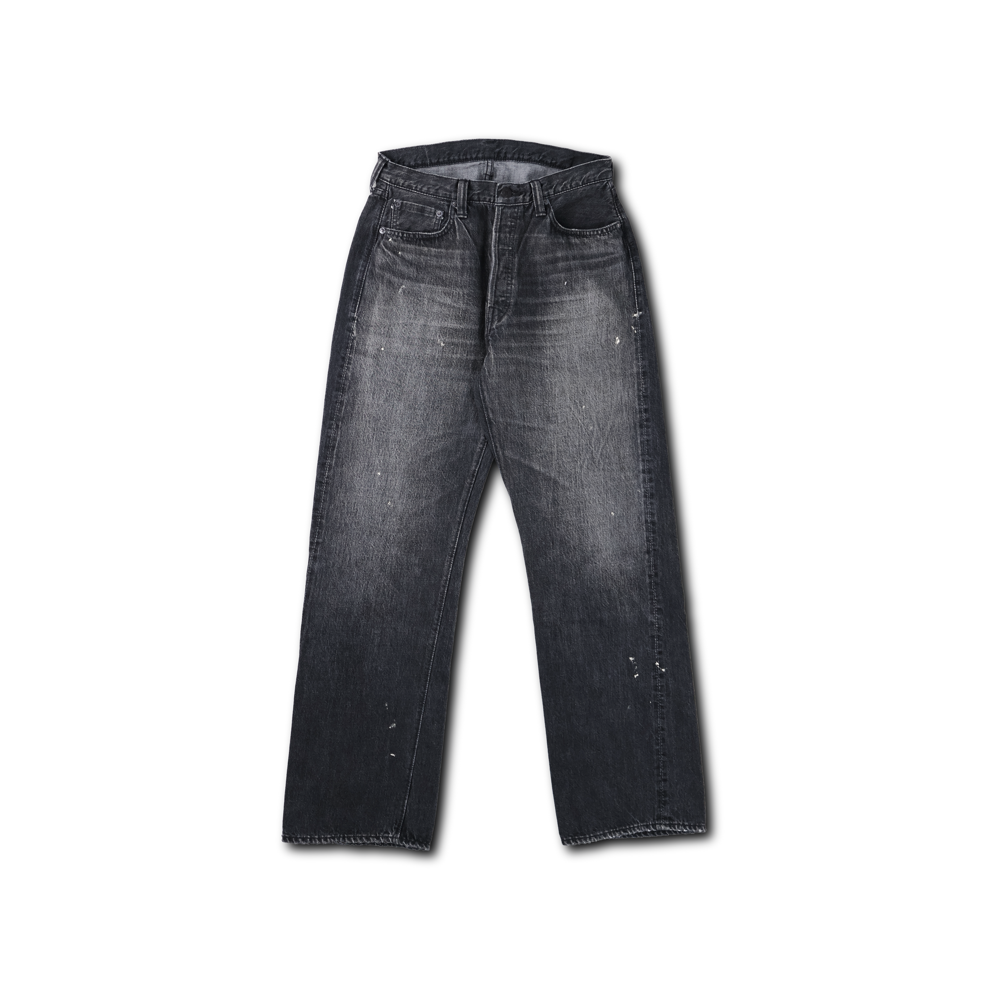 0105BKHW-SP Wide Black Denim Dartford Splatter