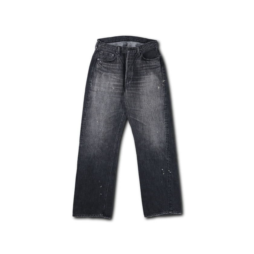 0105BKHW-SP Wide Black Denim Dartford Splatter