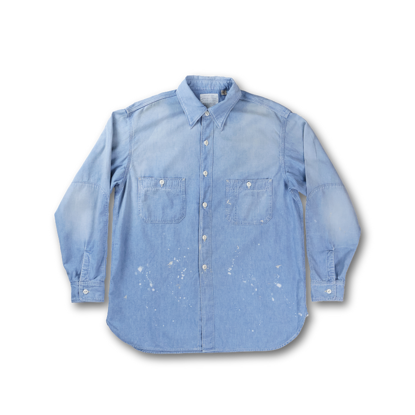 【2027SS】4090VE-27 Triple Stitich Chambray Shirt( Dungarees Sun Fade) (Vintage Effect)