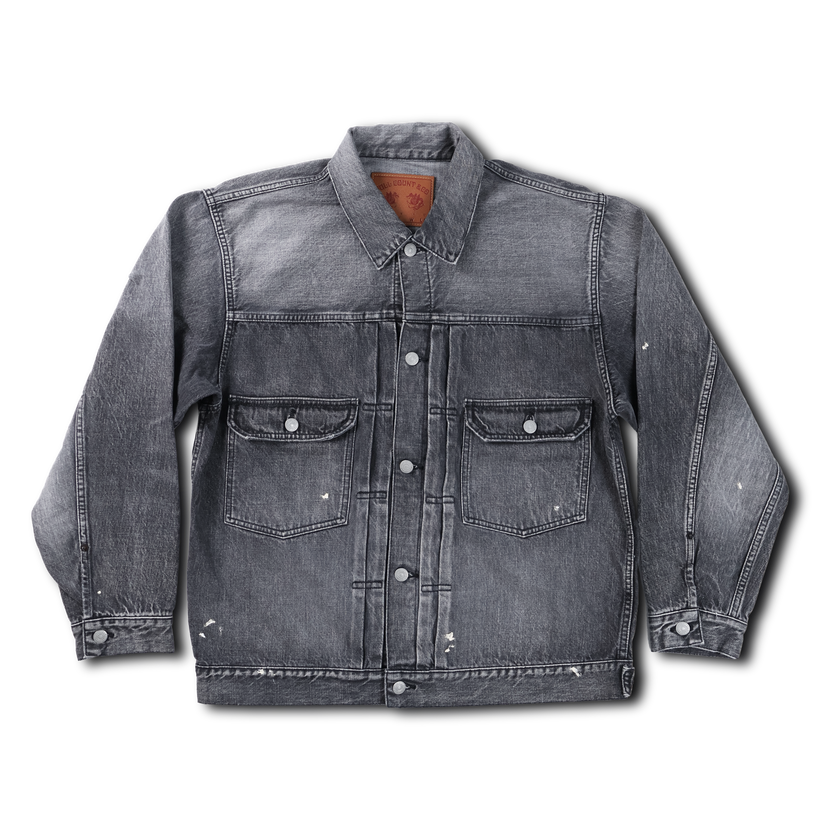 2102BKHW-SP Type 2 Black Denim Jacket Dartford Splat