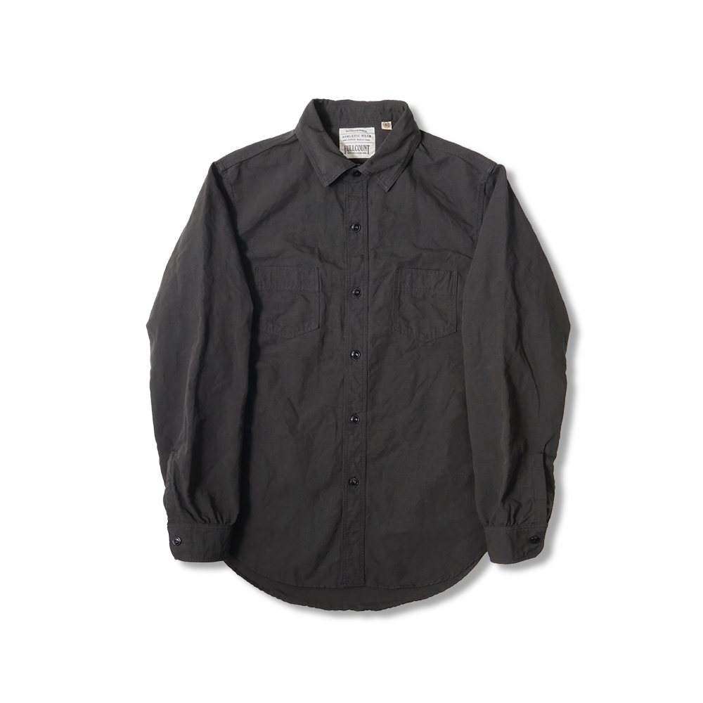 4091L 20’s Black Cotton/Linen Farmers Shirt