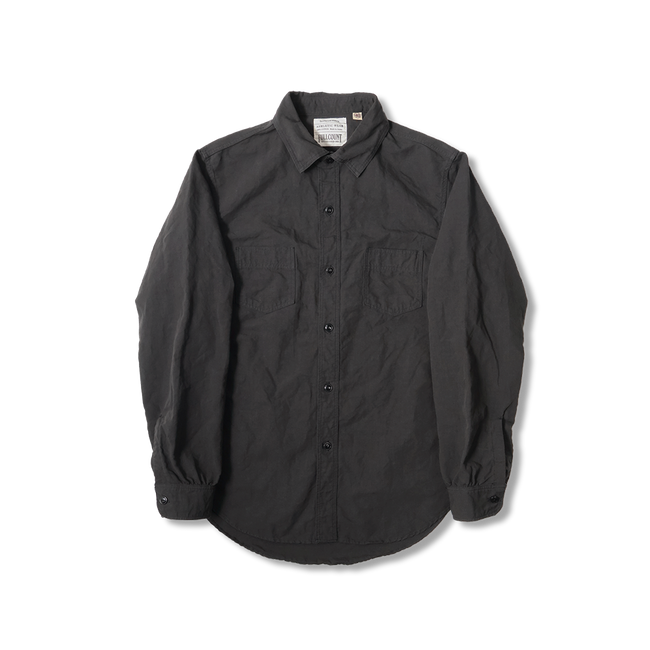 4091L 20’s Black Cotton/Linen Farmers Shirt