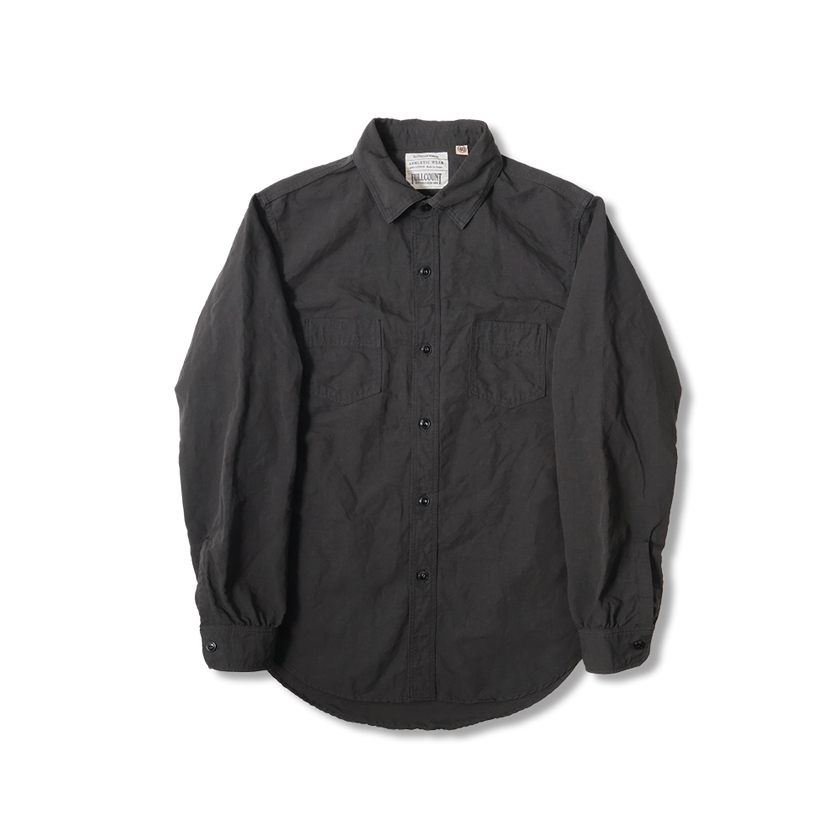 4091L 20’s Black Cotton/Linen Farmers Shirt