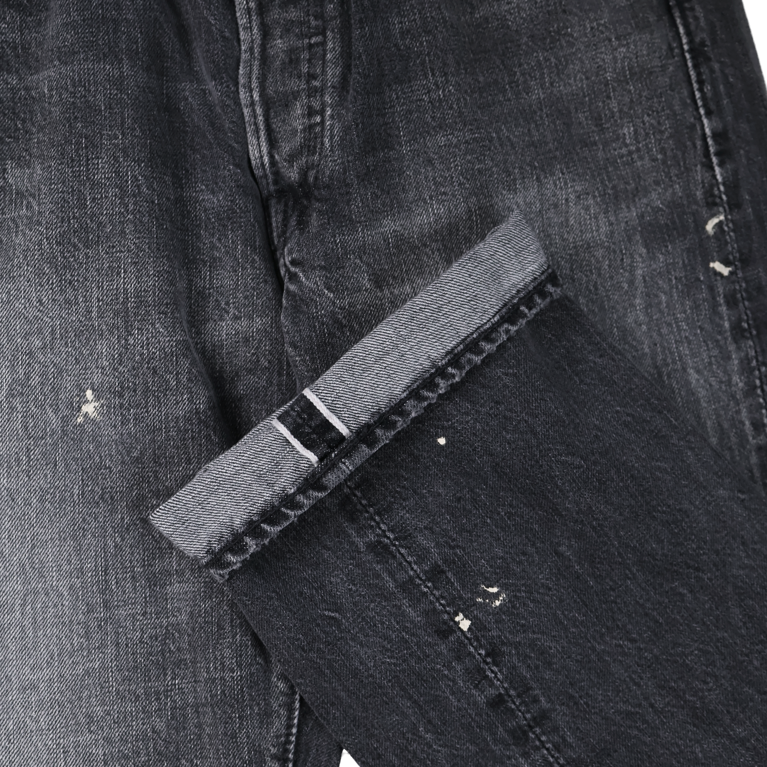 1101BKHW-SP Straight Black Denim Dartford Splatter