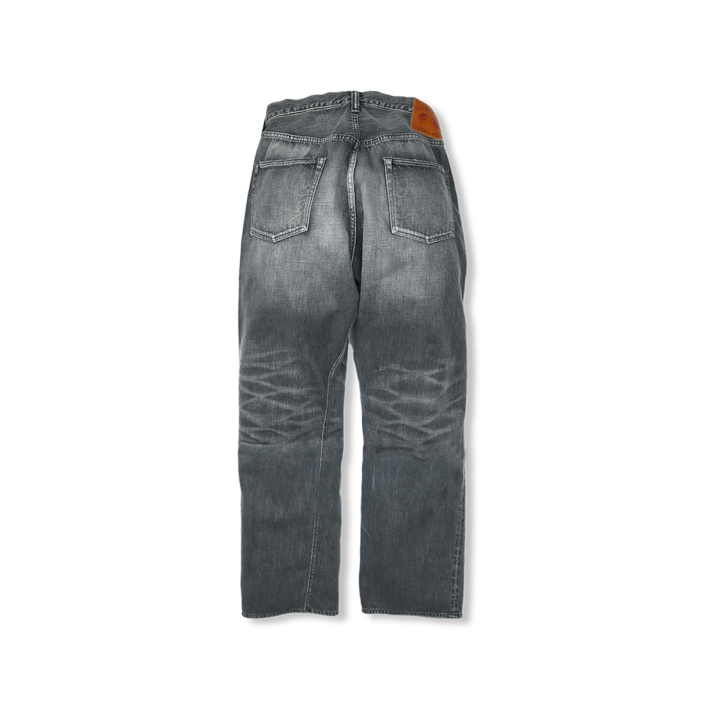 0105BKSSHW Wide Black Selvedge Denim Dartford(Super Smooth)
