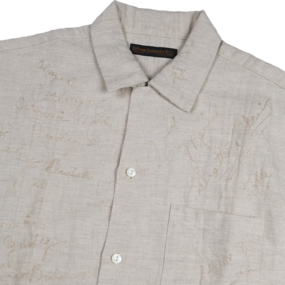 【2026SS】4100-1 Embroidery Signature Open Collar S/S Shirt