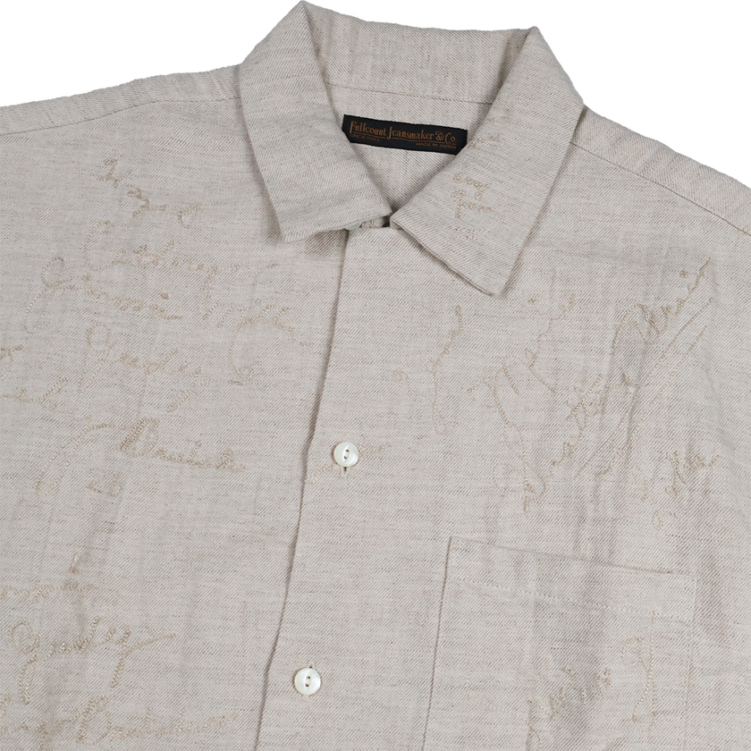【2026SS】4100-1 Embroidery Signature Open Collar S/S Shirt