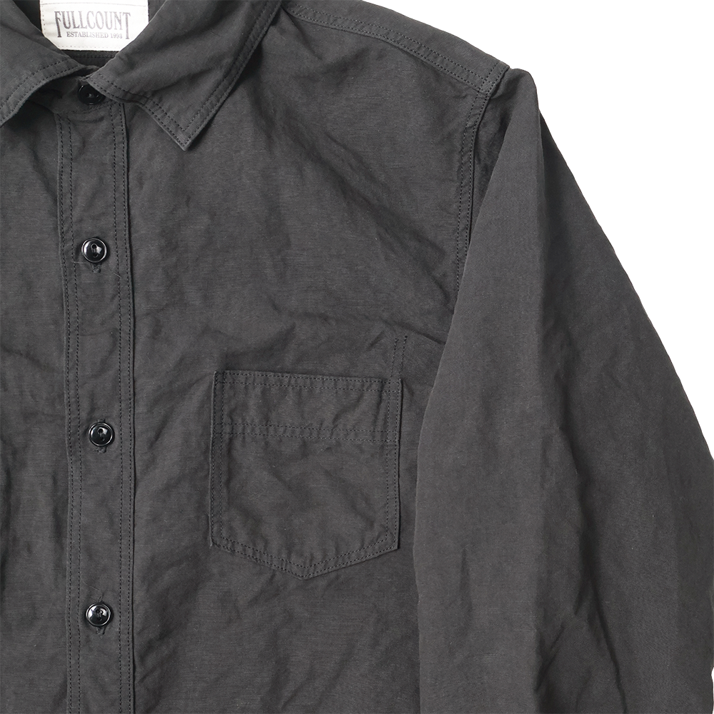 4091L 20’s Black Cotton/Linen Farmers Shirt