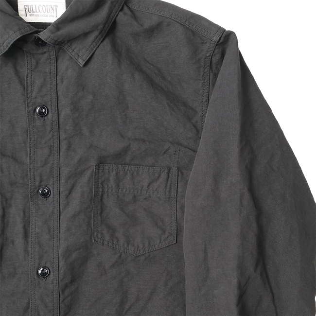 4091L 20’s Black Cotton/Linen Farmers Shirt