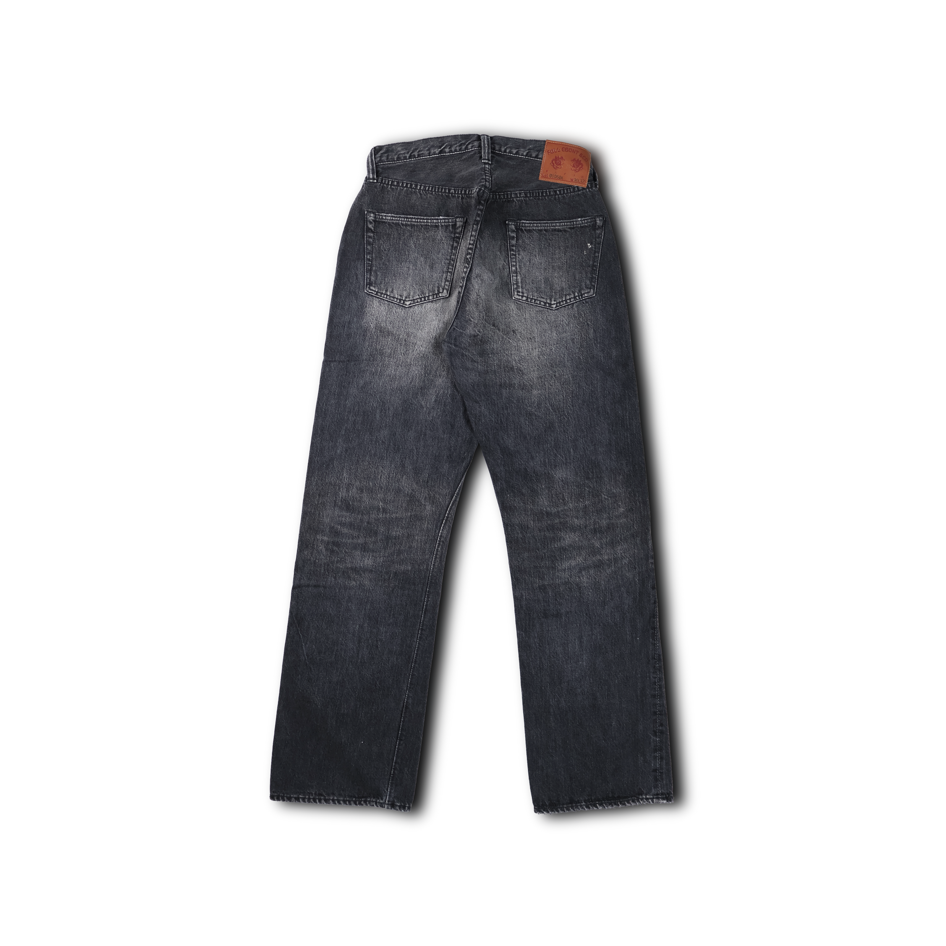 0105BKHW-SP Wide Black Denim Dartford Splatter