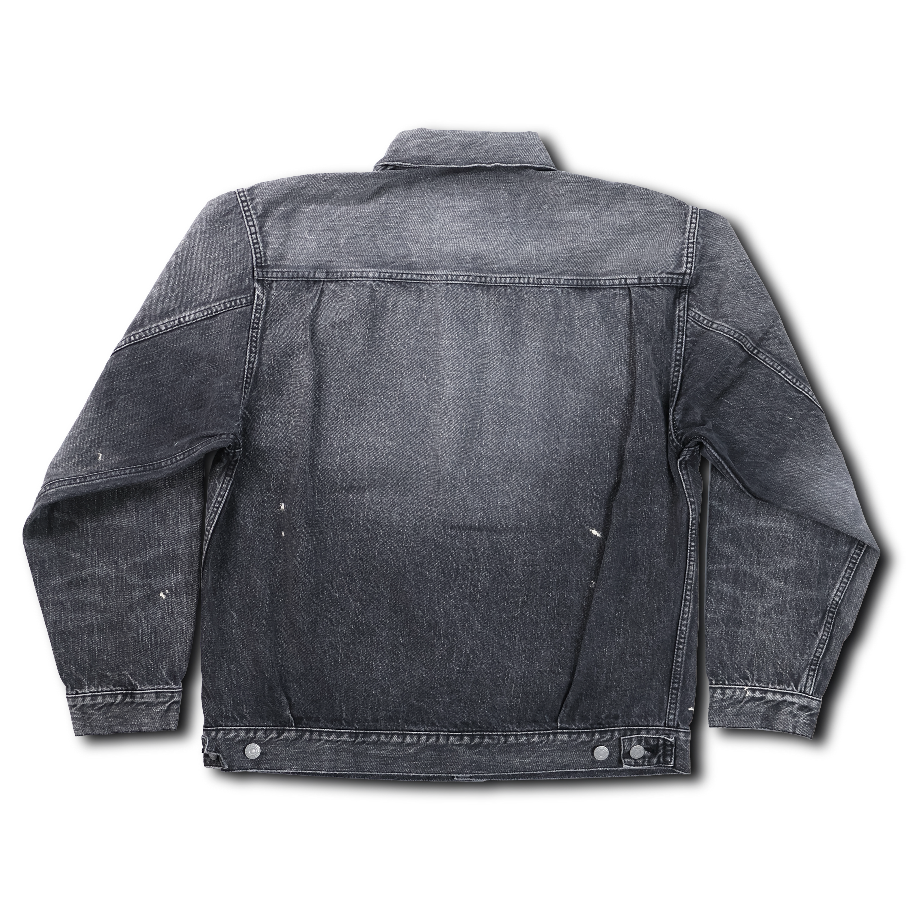 2102BKHW-SP Type 2 Black Denim Jacket Dartford Splat