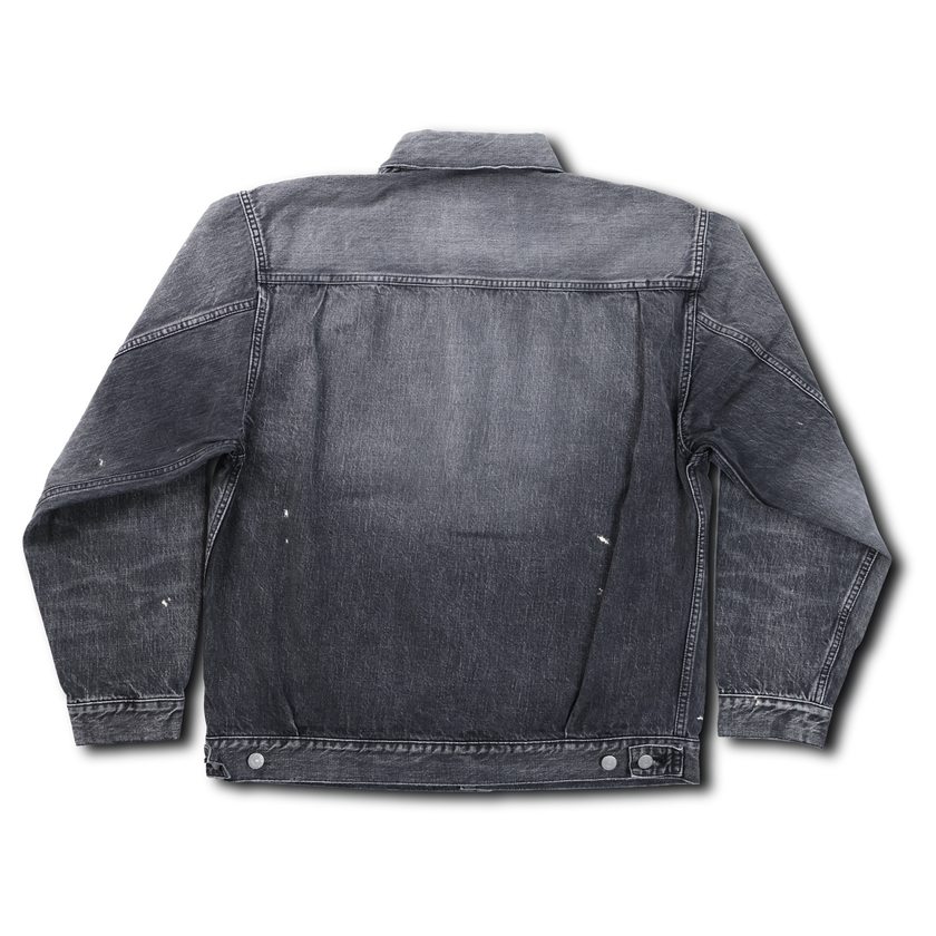 2102BKHW-SP Type 2 Black Denim Jacket Dartford Splat