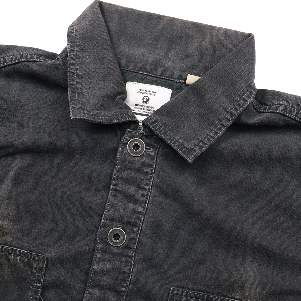 4097VE-1 US Army Black Black Denim Pullover Shirt VE (Vintage Effect)