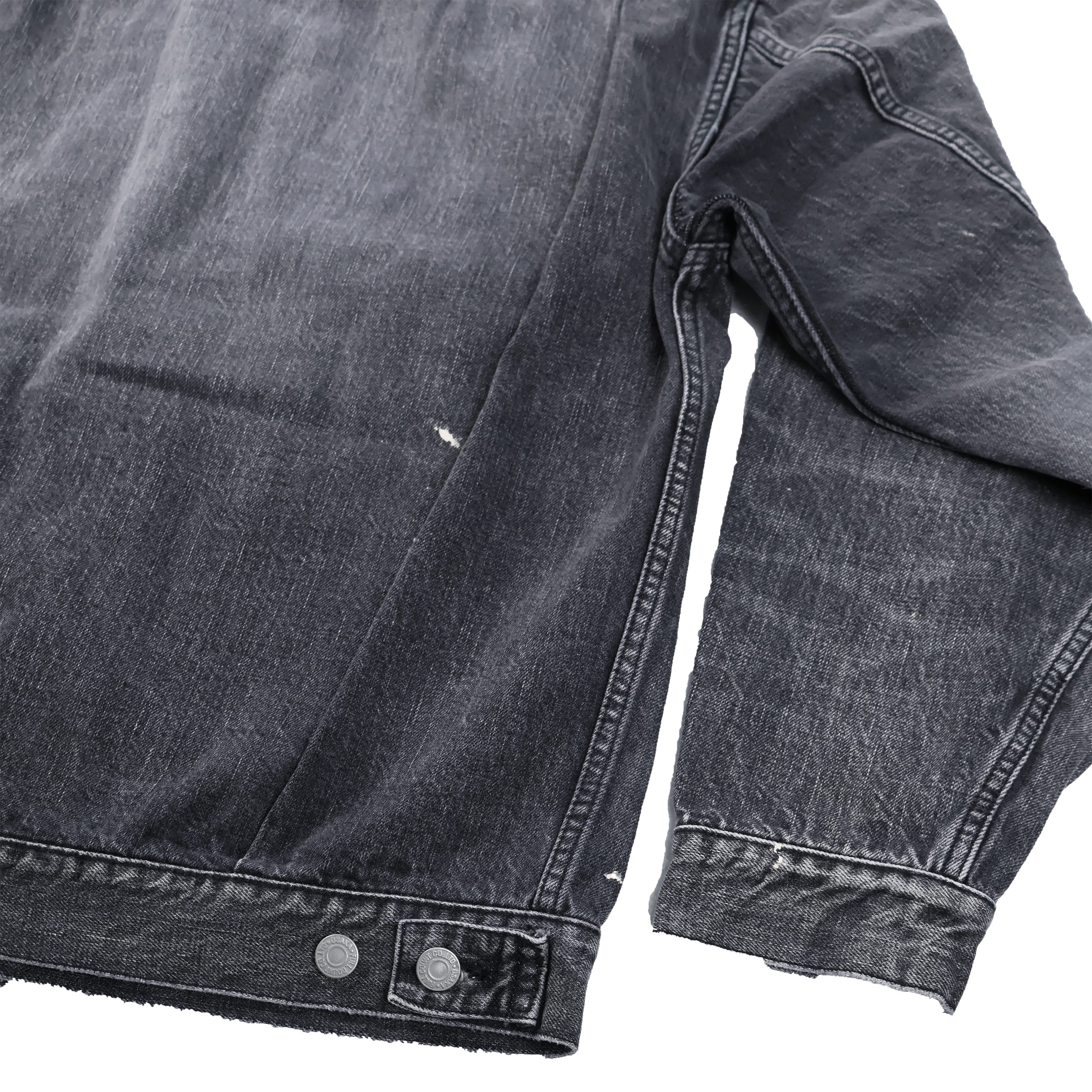2102BKHW-SP Type 2 Black Denim Jacket Dartford Splat