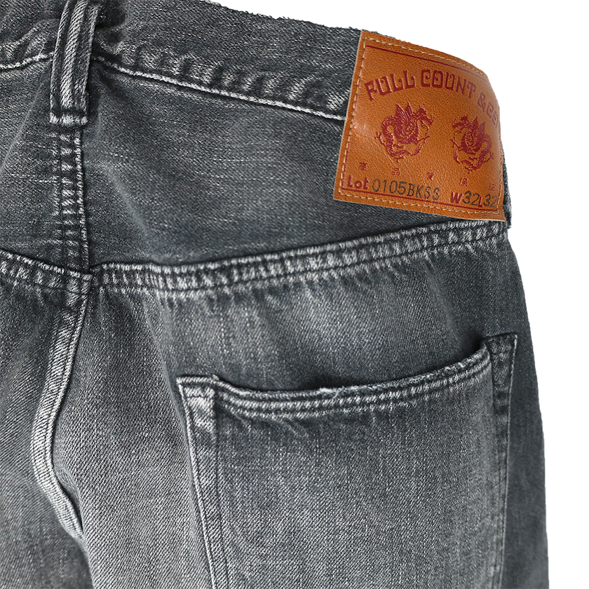 0105BKSSHW Wide Black Selvedge Denim Dartford(Super Smooth)