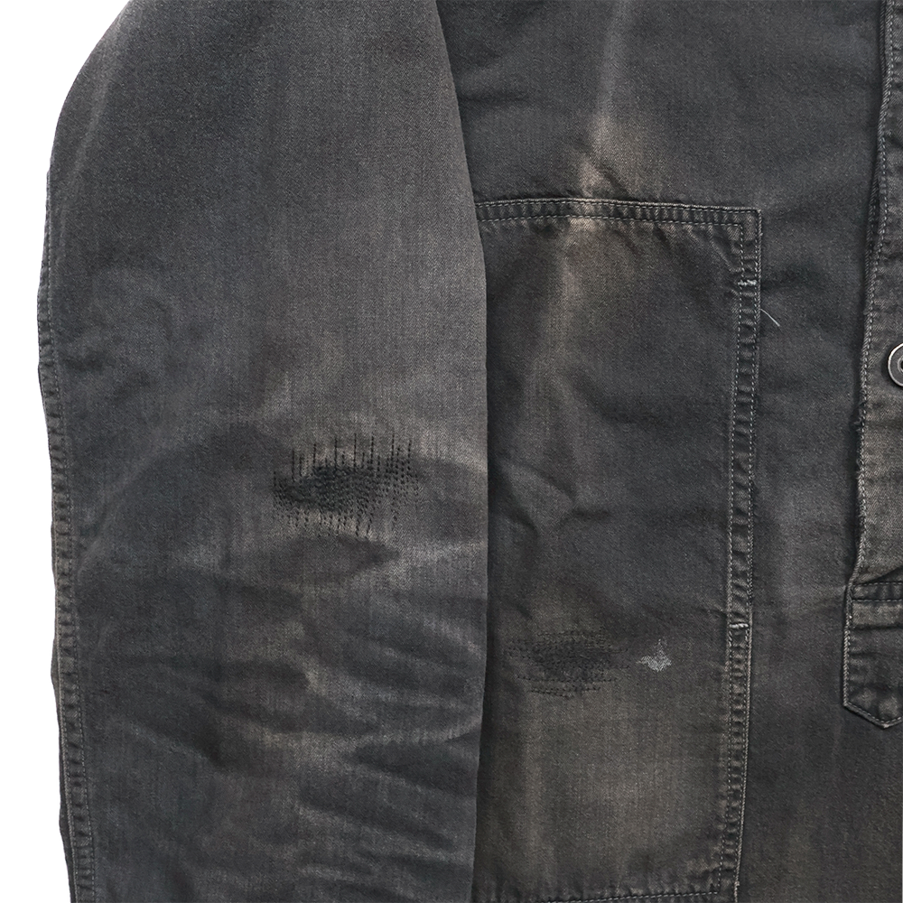 4097VE-1 US Army Black Black Denim Pullover Shirt VE (Vintage Effect)