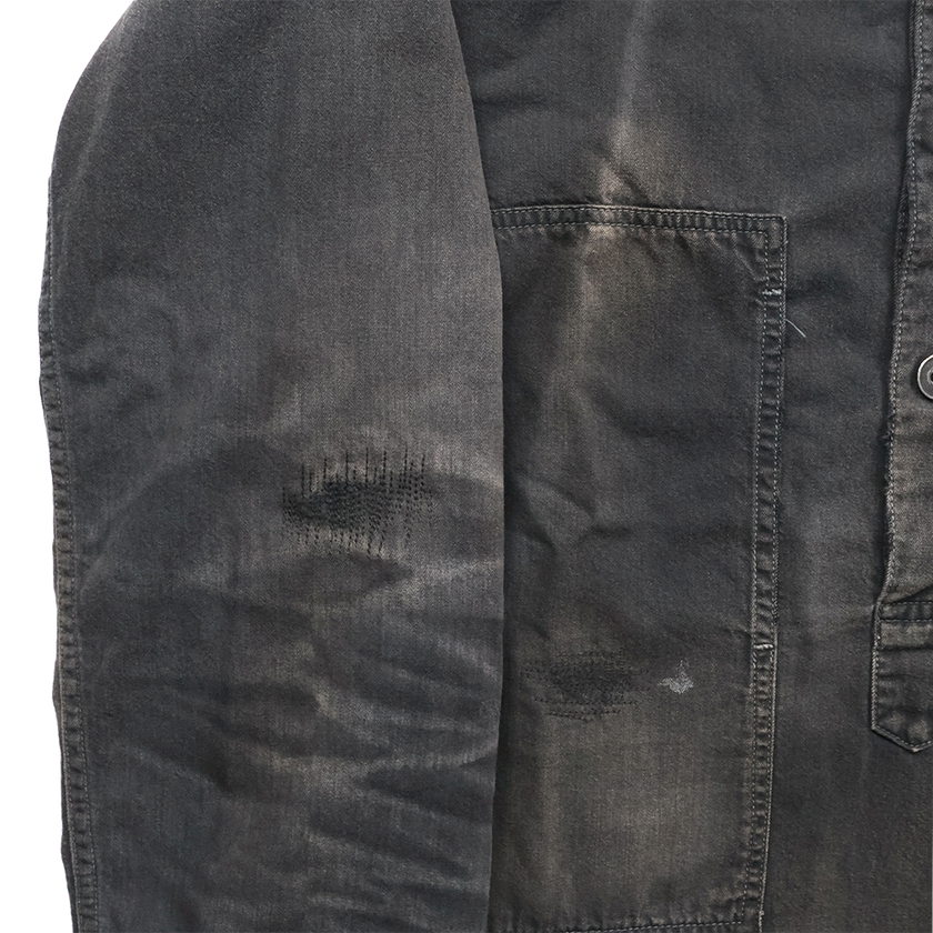 4097VE-1 US Army Black Black Denim Pullover Shirt VE (Vintage Effect)
