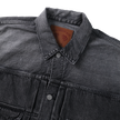 2102BKHW-SP Type 2 Black Denim Jacket Dartford Splat