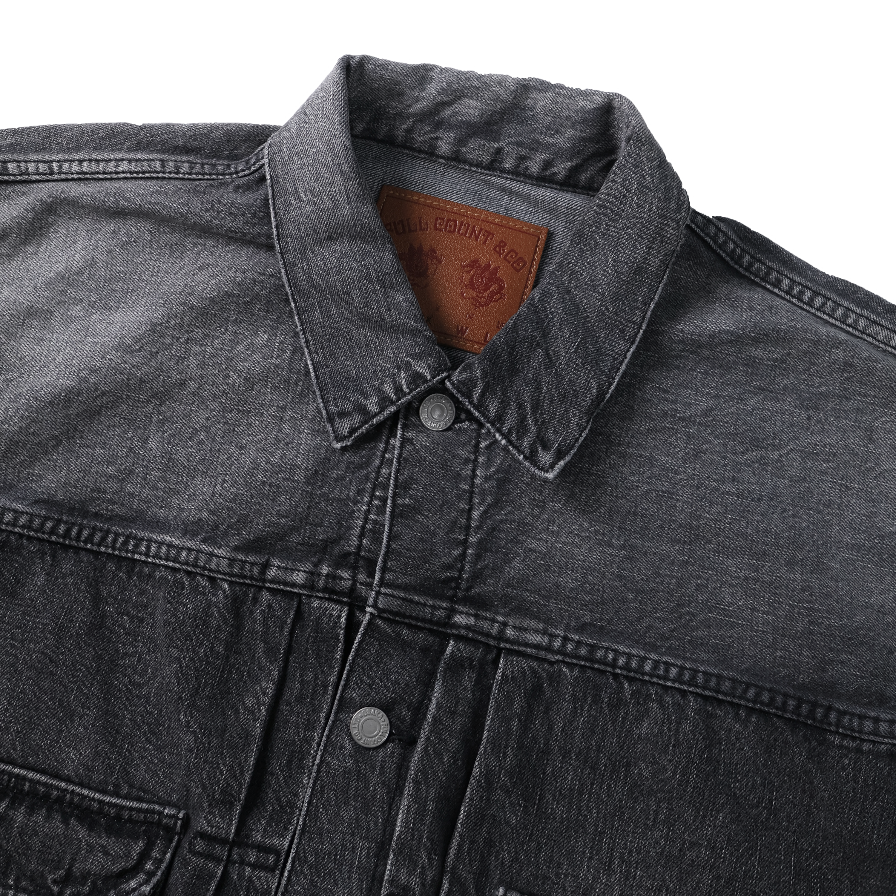 2102BKHW-SP Type 2 Black Denim Jacket Dartford Splat
