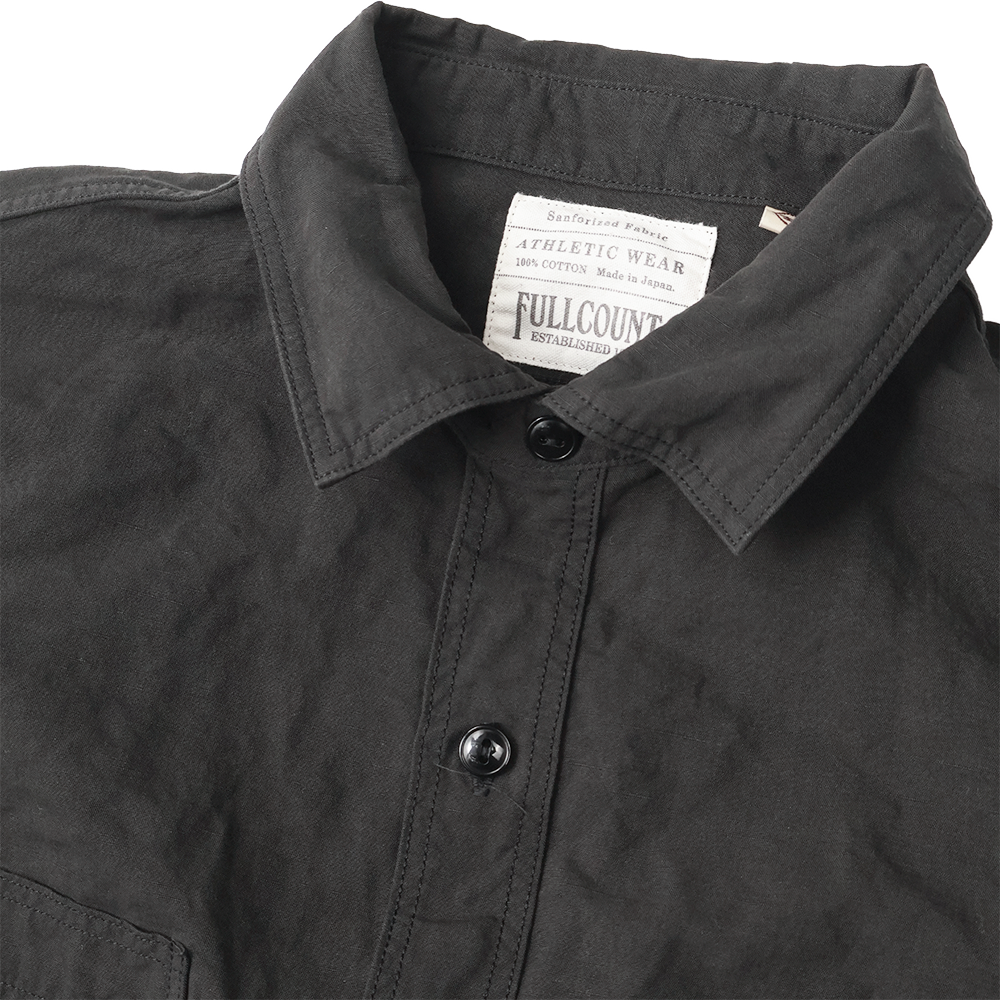4091L 20’s Black Cotton/Linen Farmers Shirt