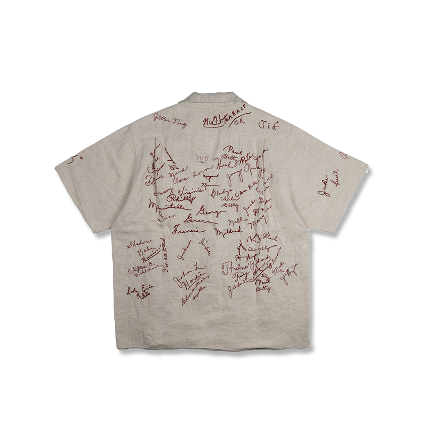 【2026SS】4100-1 Embroidery Signature Open Collar S/S Shirt