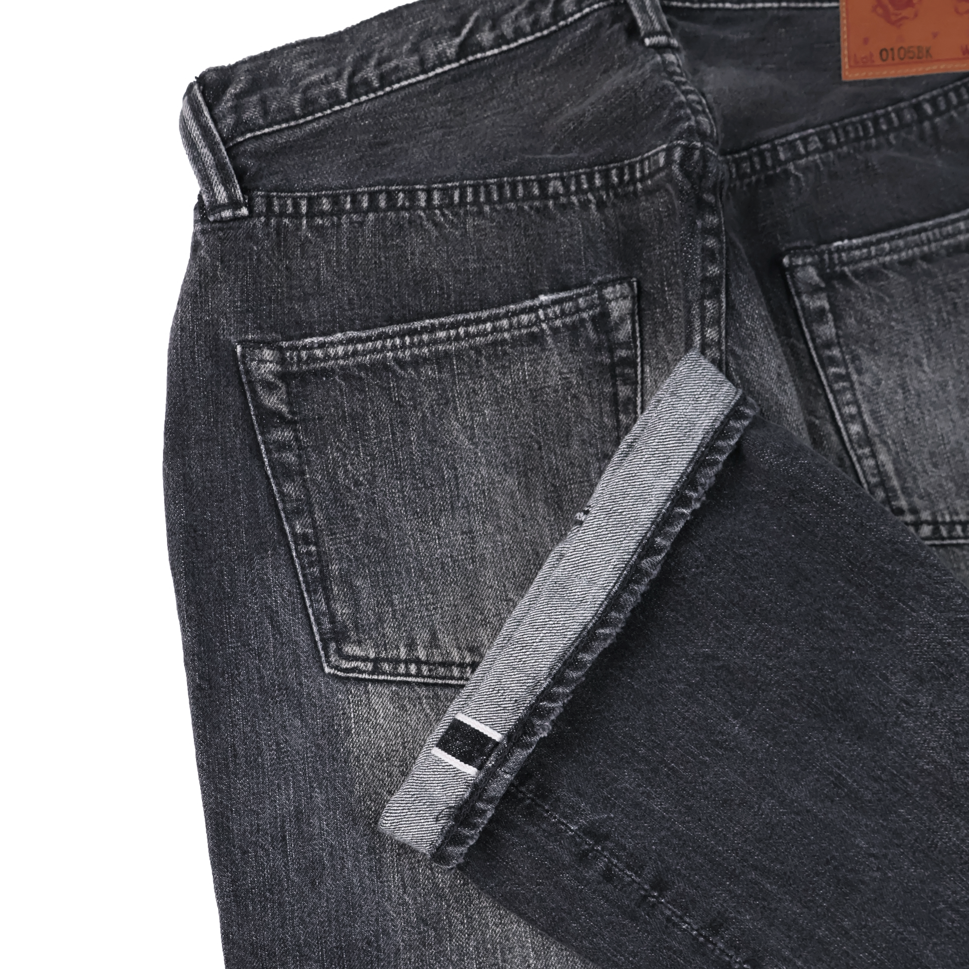 0105BKHW-SP Wide Black Denim Dartford Splatter