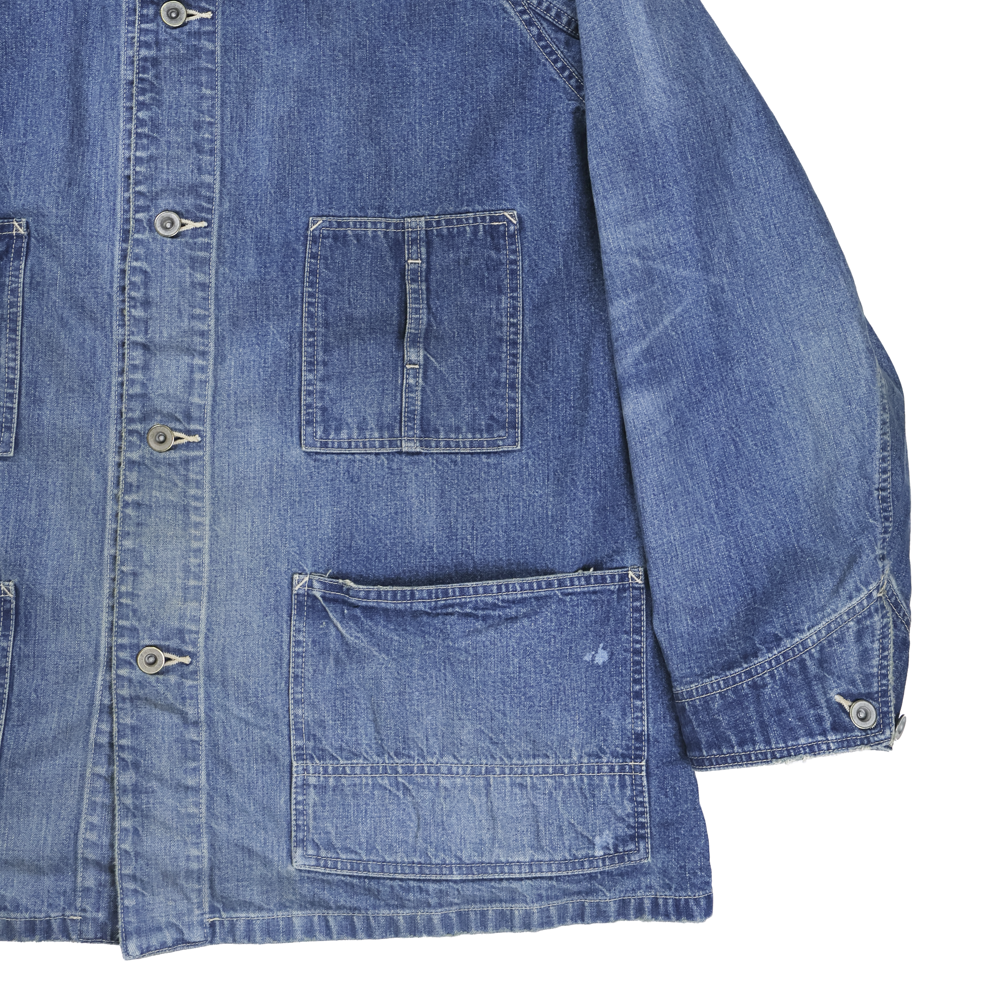【2027SS】2063HW-2　Denim Stand Collar Chore Jacket H.W.