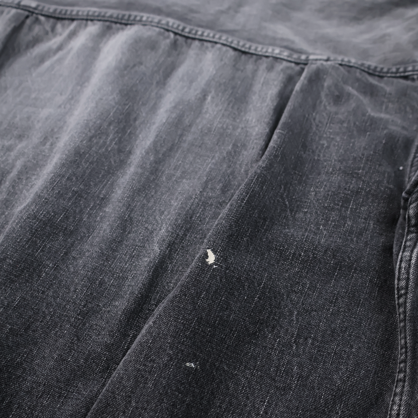 2107BKHW-SP Type 1 Black Denim Jacket Dartford Splat