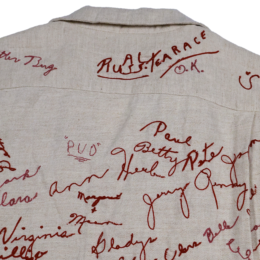 【2026SS】4100-1 Embroidery Signature Open Collar S/S Shirt