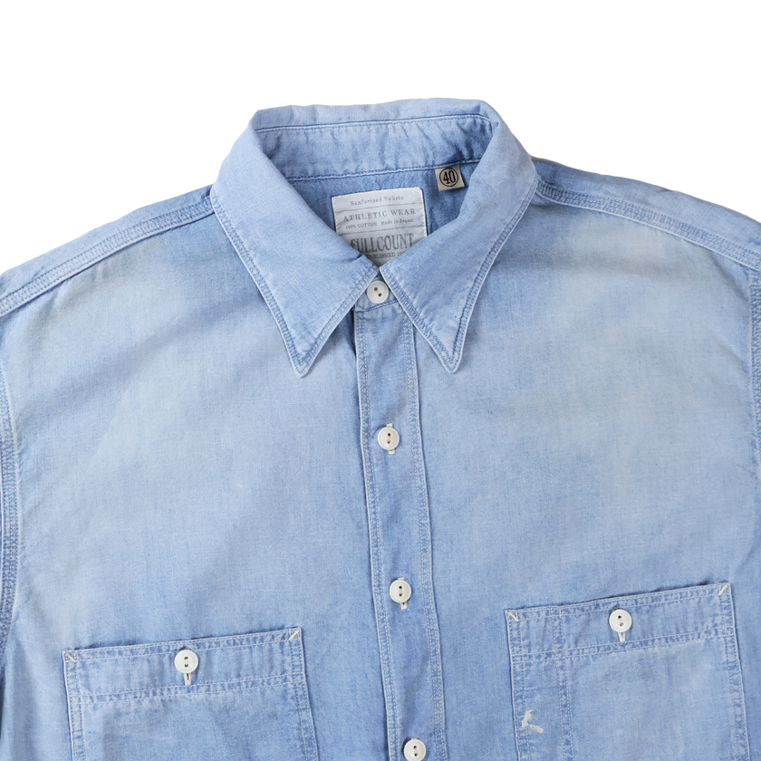 【2027SS】4090VE-27 Triple Stitich Chambray Shirt( Dungarees Sun Fade) (Vintage Effect)