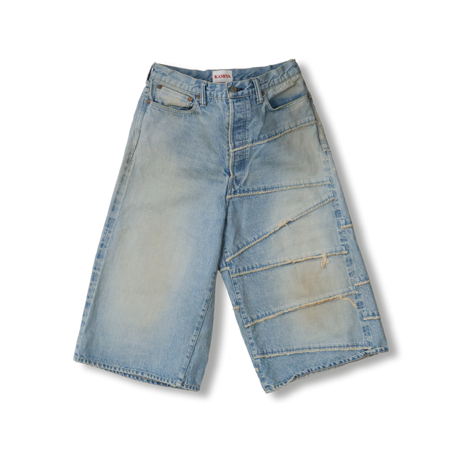 【2025SS】G14FC102 Switching Denim Wide Bermuda Pants (KAMIYA Collaboration)