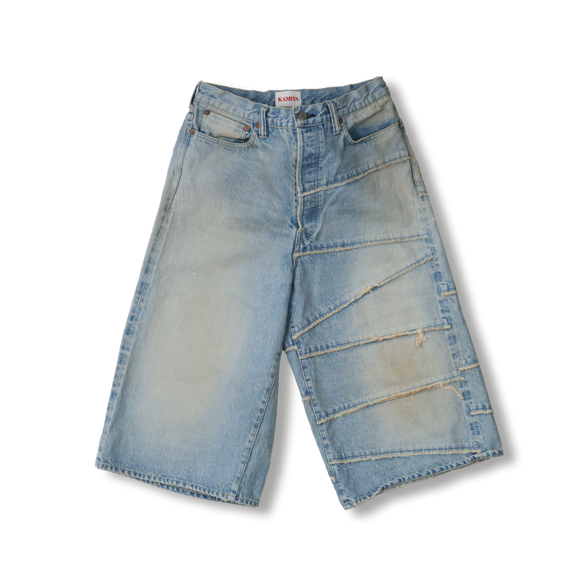 【2025SS】G14FC102 Switching Denim Wide Bermuda Pants (KAMIYA Collaboration)